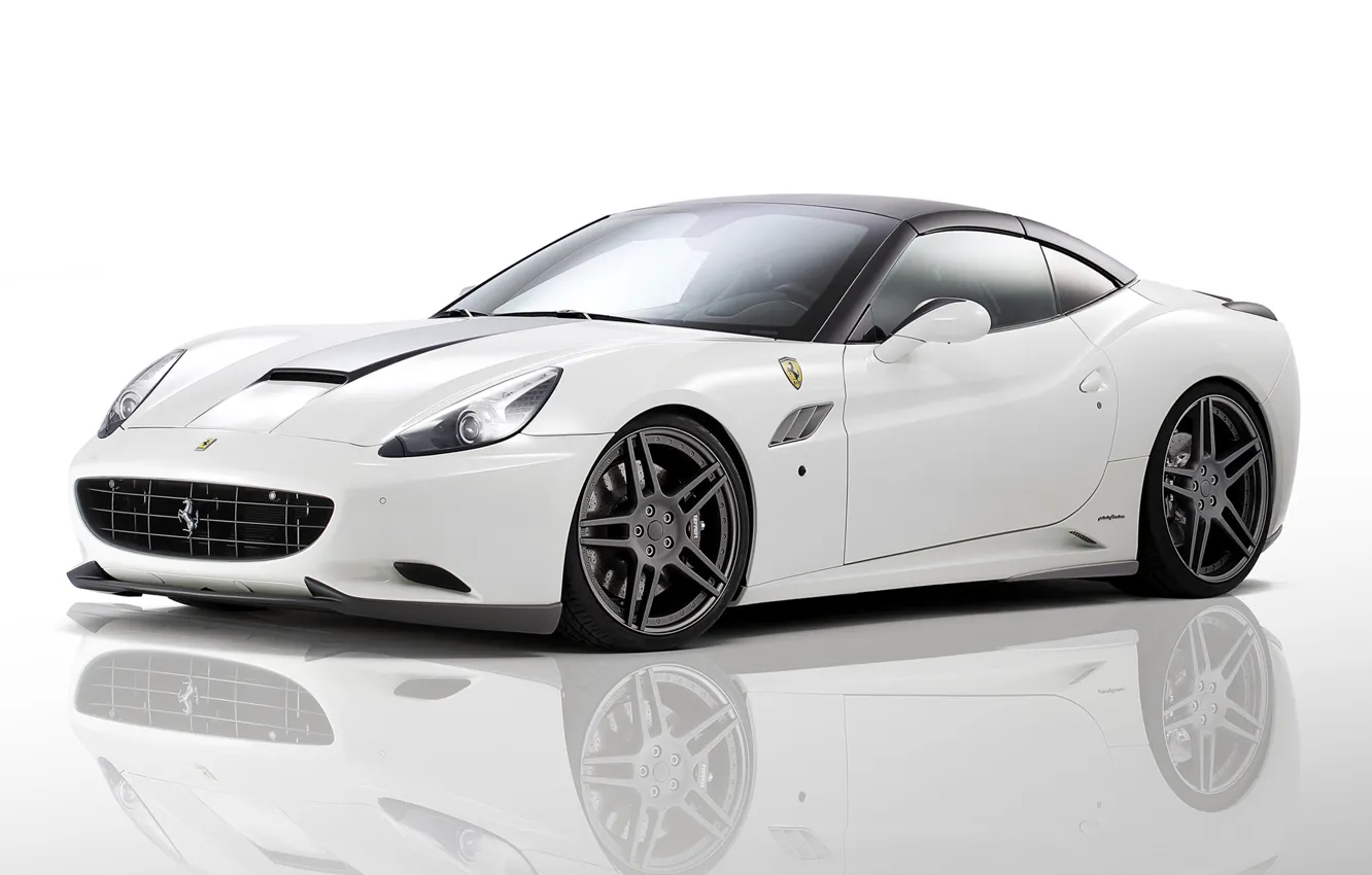 Photo wallpaper white, Ferrari, California, Novitec Rosso Race 606 (2011)