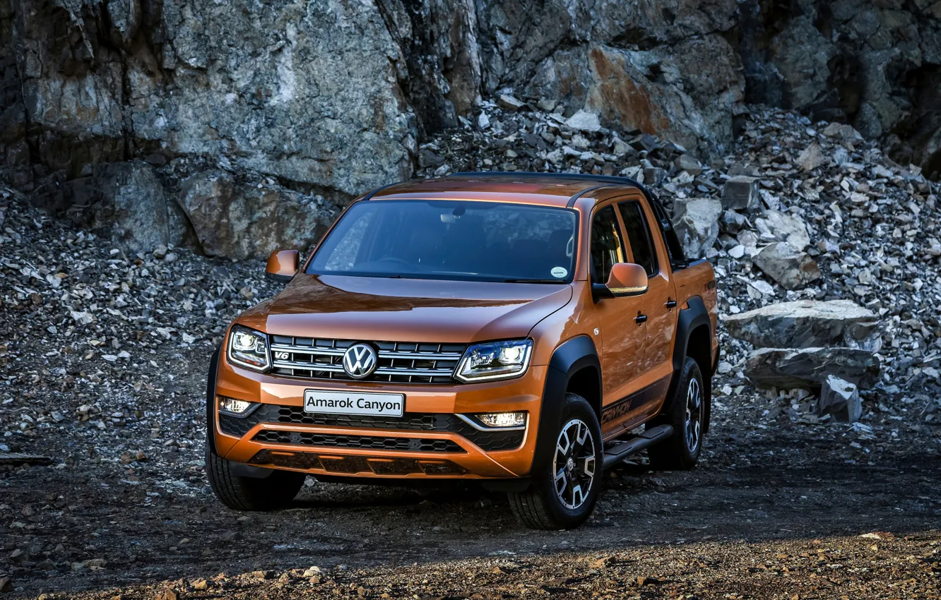 Photo wallpaper stones, Volkswagen, pickup, breed, canyon, Amarok, 2019