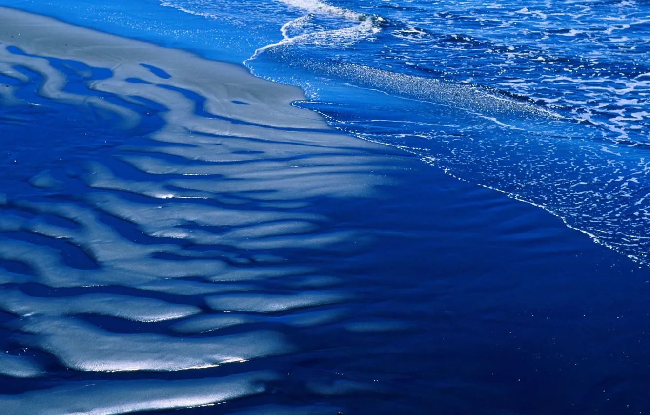 Photo wallpaper sand, sea, beach, shore, tide