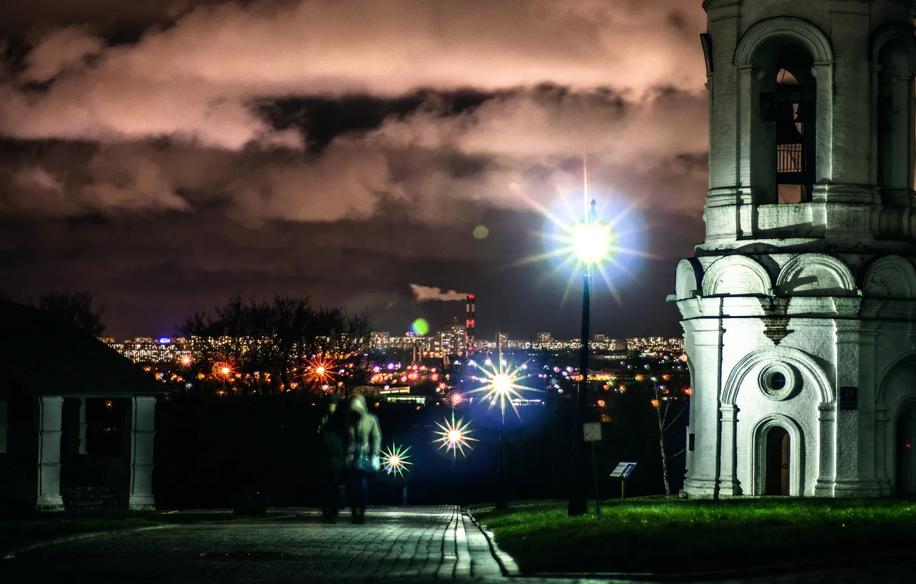 Photo wallpaper night, lights, night city