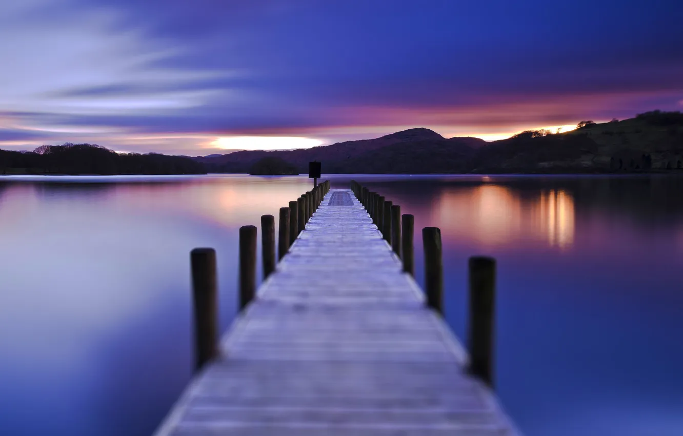 Photo wallpaper the sky, night, bridge, romance, the evening