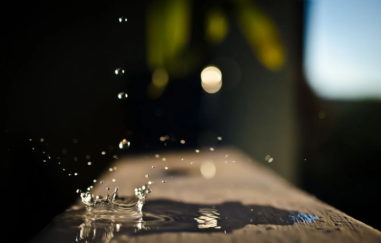 Photo wallpaper water, drops, macro, squirt, splash