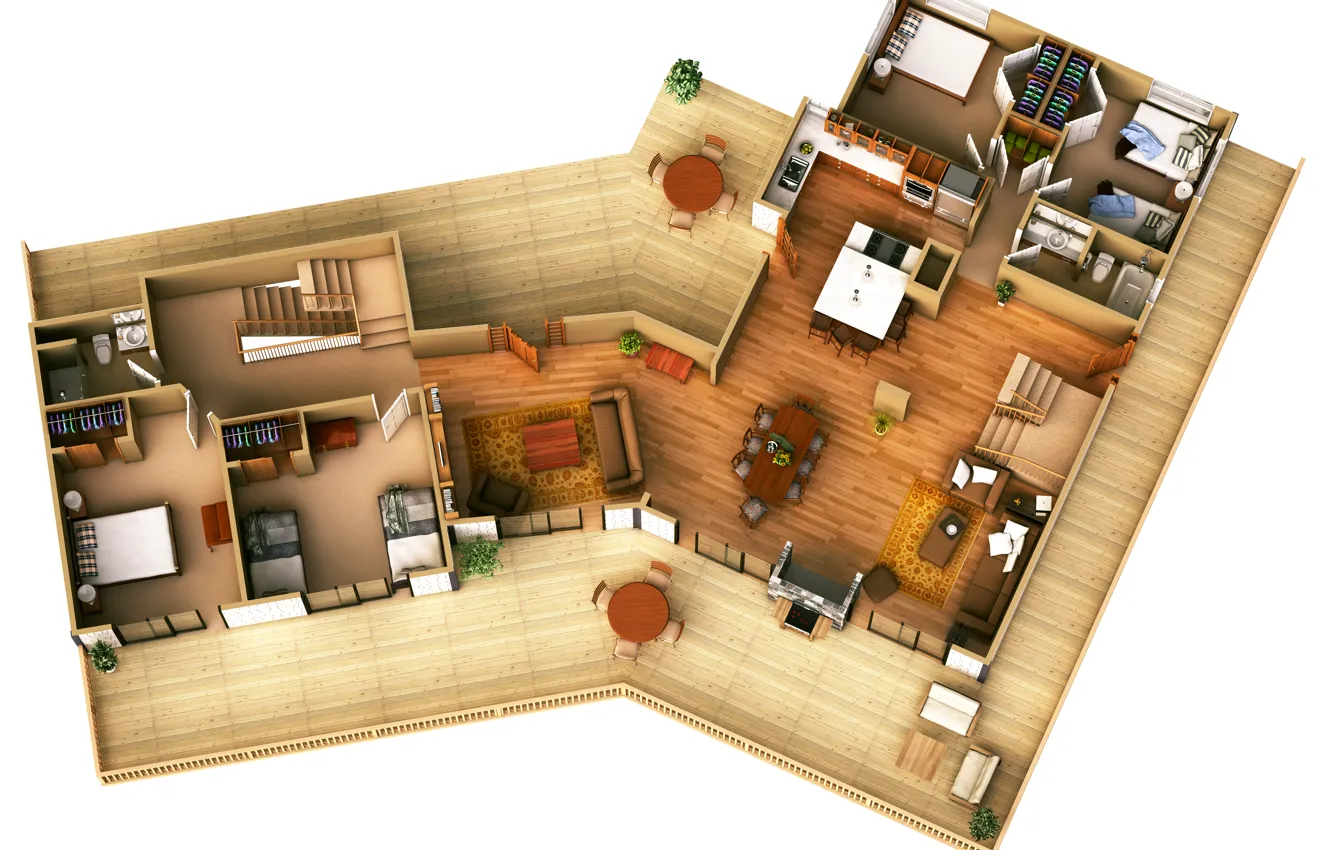 Photo wallpaper house, design, interior, distribution