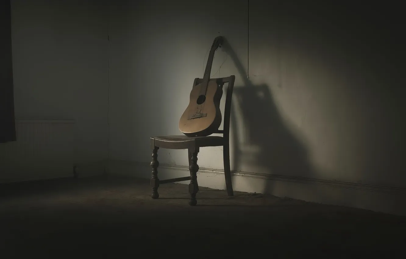 Photo wallpaper music, guitar, chair