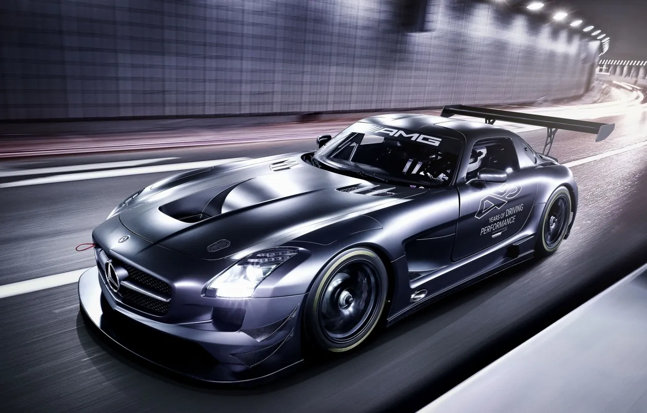 Photo wallpaper Mercedes-Benz, AMG, SLS, GT3, the front, 45th Anniversary
