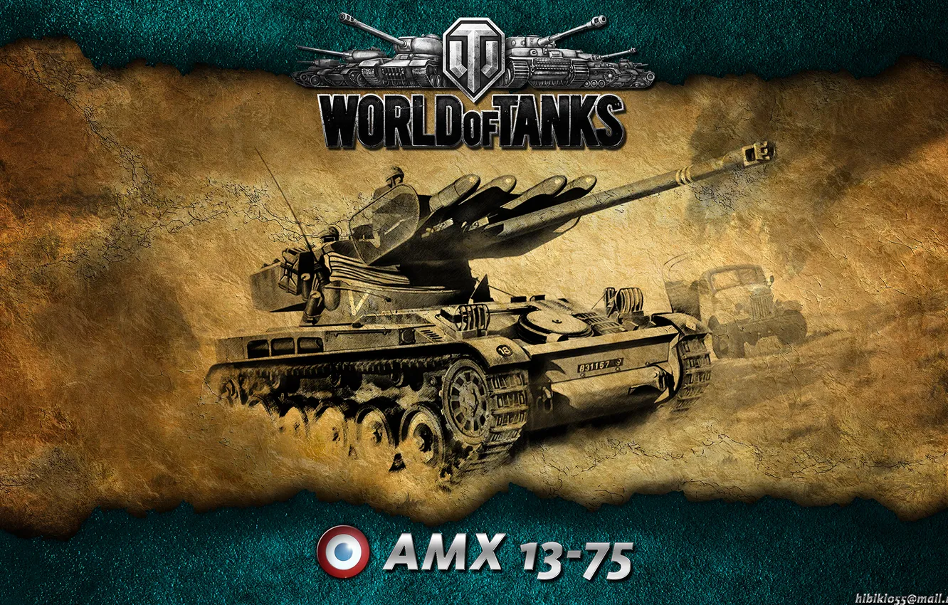 Photo wallpaper France, tank, WoT, World of Tanks, AMX 13-75