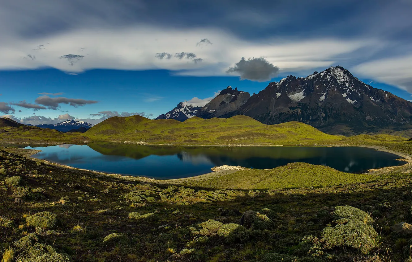 Photo wallpaper mountains, lake, Chile, Patagonia