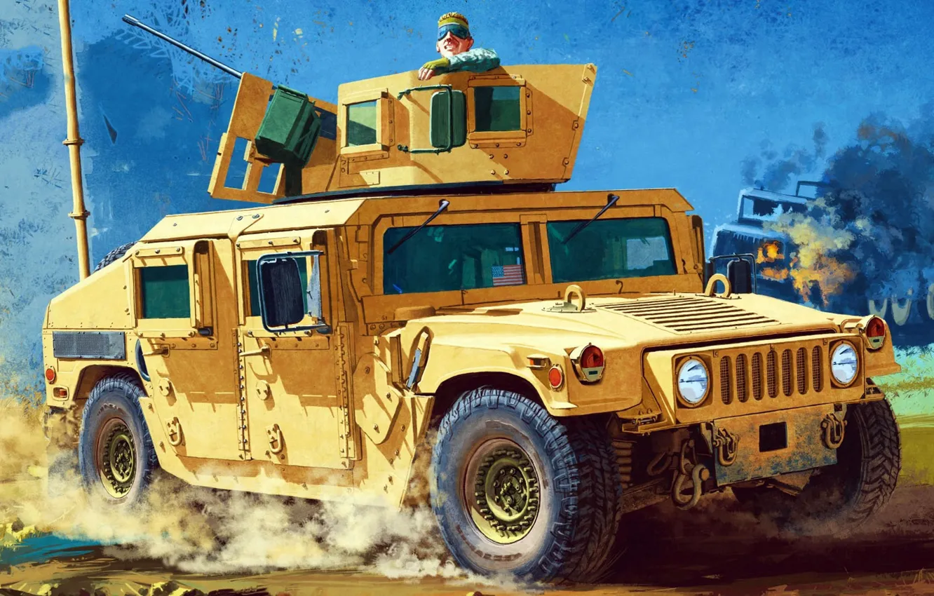 Photo wallpaper USA, Hummer, armored car, US Army, vehicle, HMMWV, Humvee, All terrain vehicle