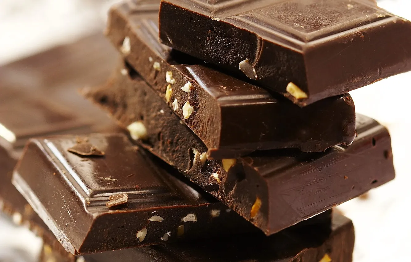 Photo wallpaper tile, chocolate, ladder, stack, nuts, piece