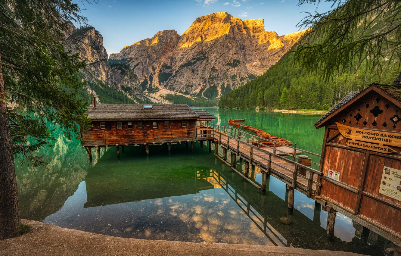 Photo wallpaper mountains, lake, tourism, recreation, Posters