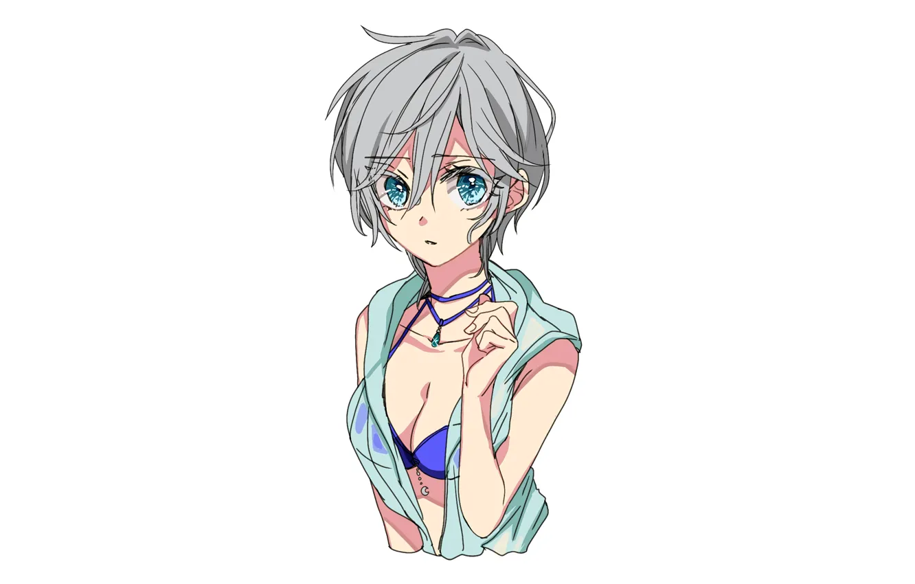 Photo wallpaper girl, sexy, lingerie, Anastasia, bra, cleavage, boobs, anime