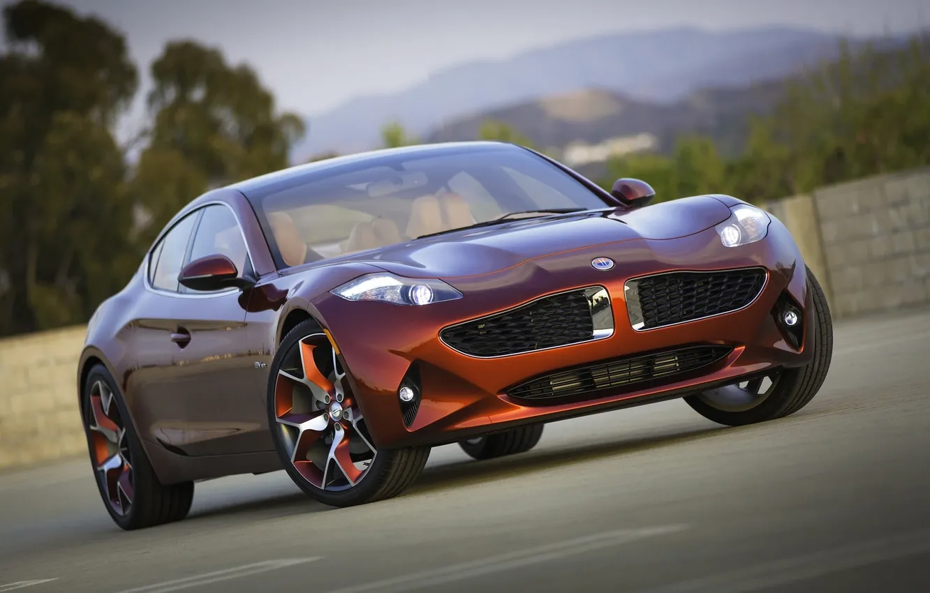 Photo wallpaper red, background, the concept, the front, hybrid, Atlantic, atlantic, Fisker