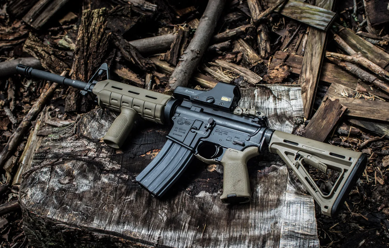 Photo wallpaper background, rifle, assault, semi-automatic