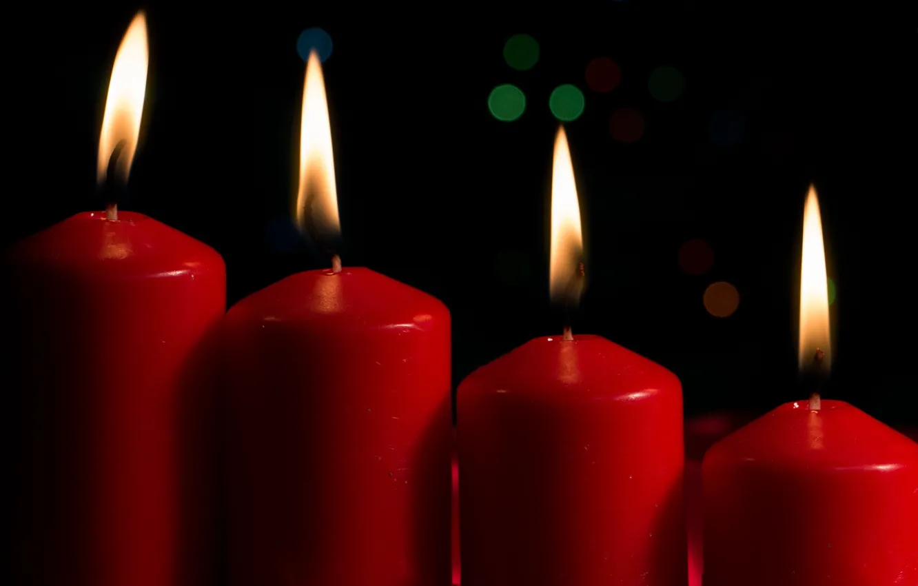 Photo wallpaper fire, red, romance, candles