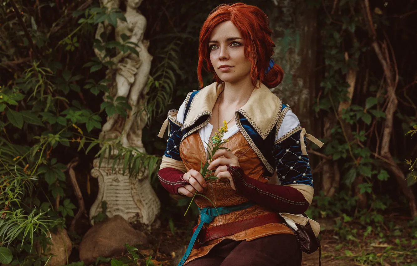 Photo wallpaper Girl, Red, The Witcher, Cosplay, Triss