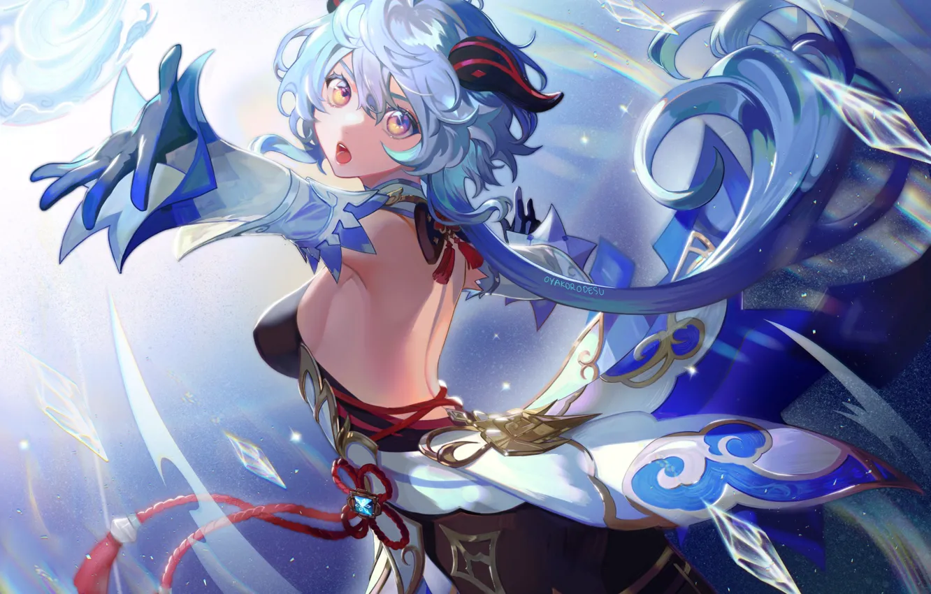 Photo wallpaper girl, magic, fantasy, Genshin Impact, Ganyu