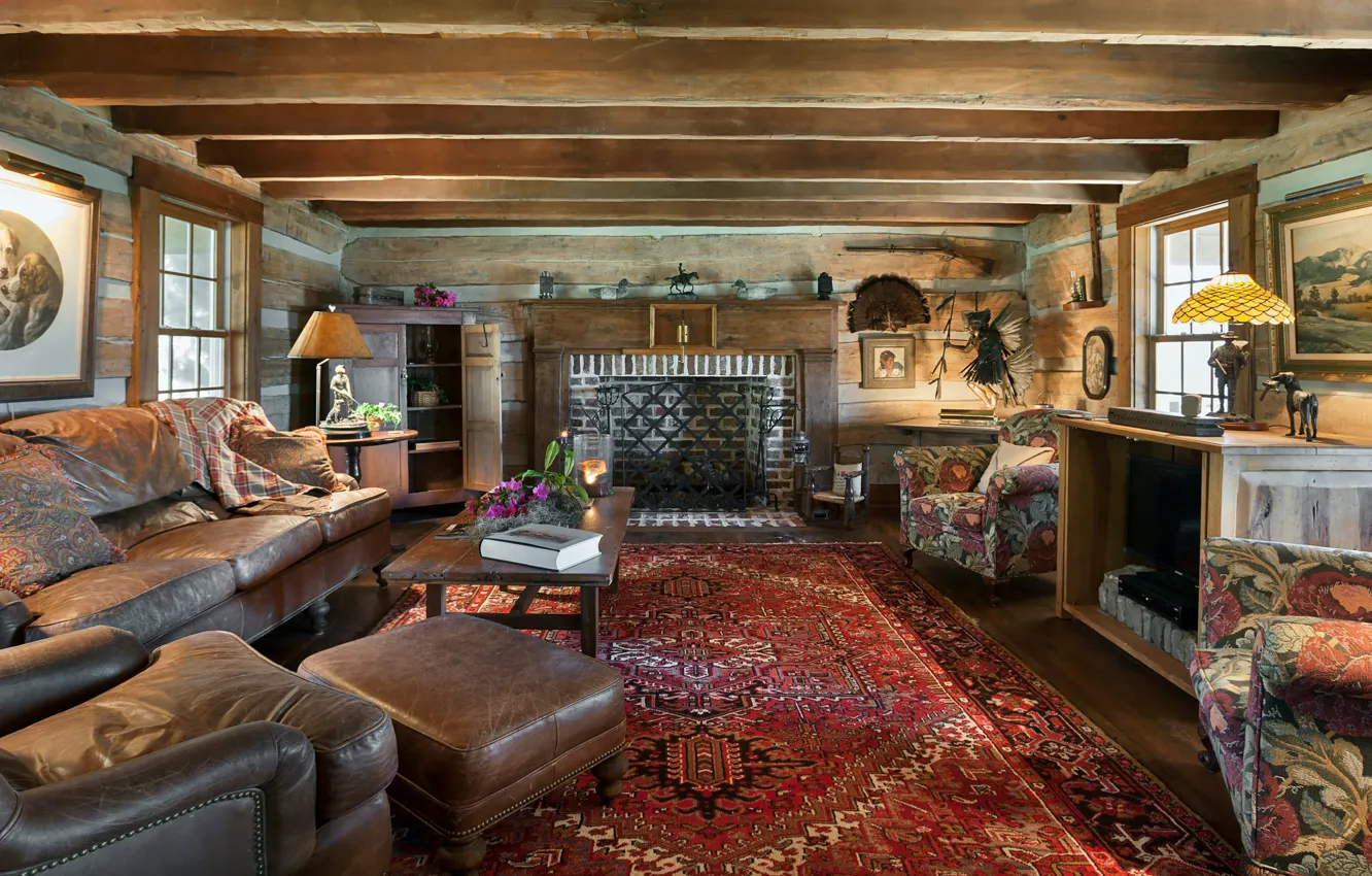 Photo wallpaper design, style, interior, fireplace, living room, Nightingale plantation, by CHD Interiors