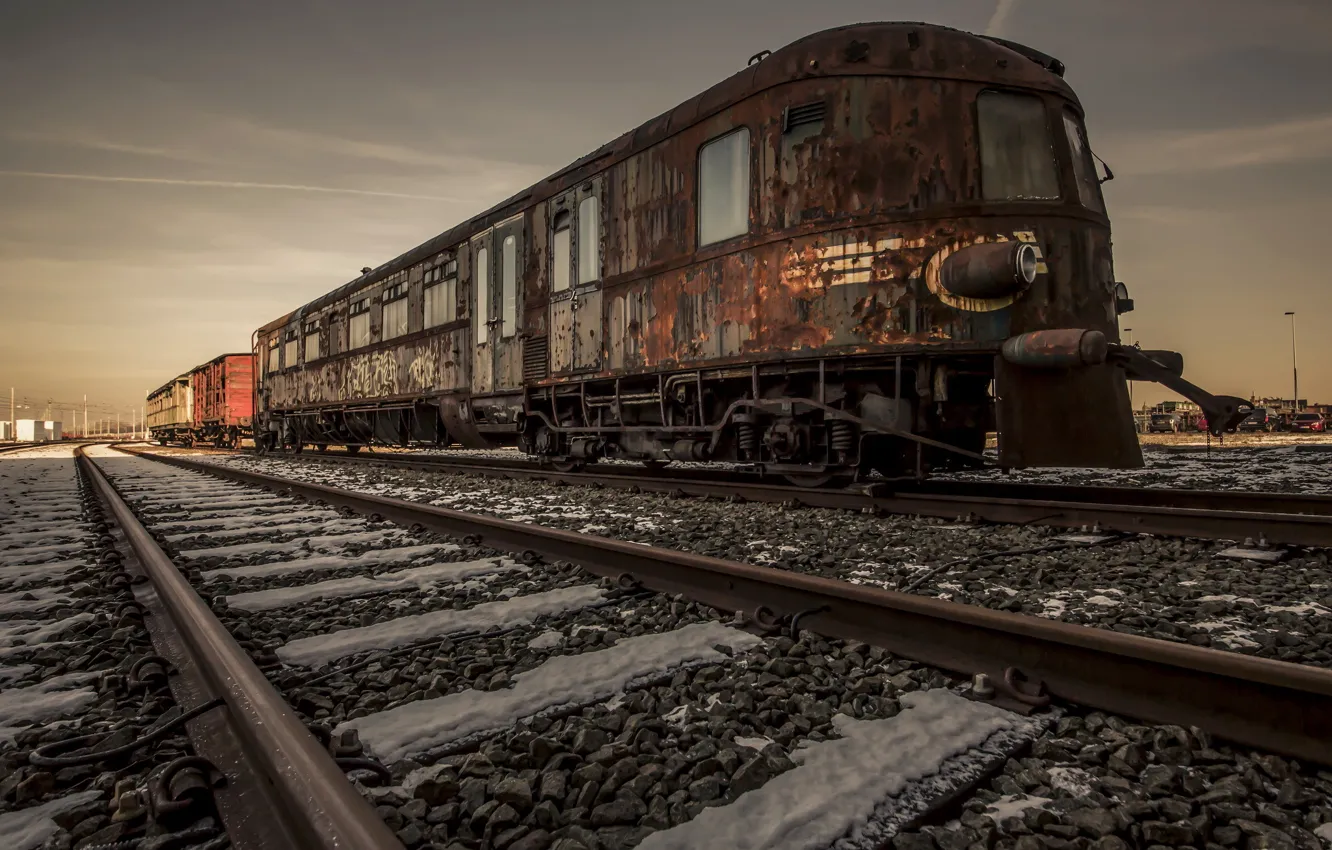 Photo wallpaper background, train, railroad