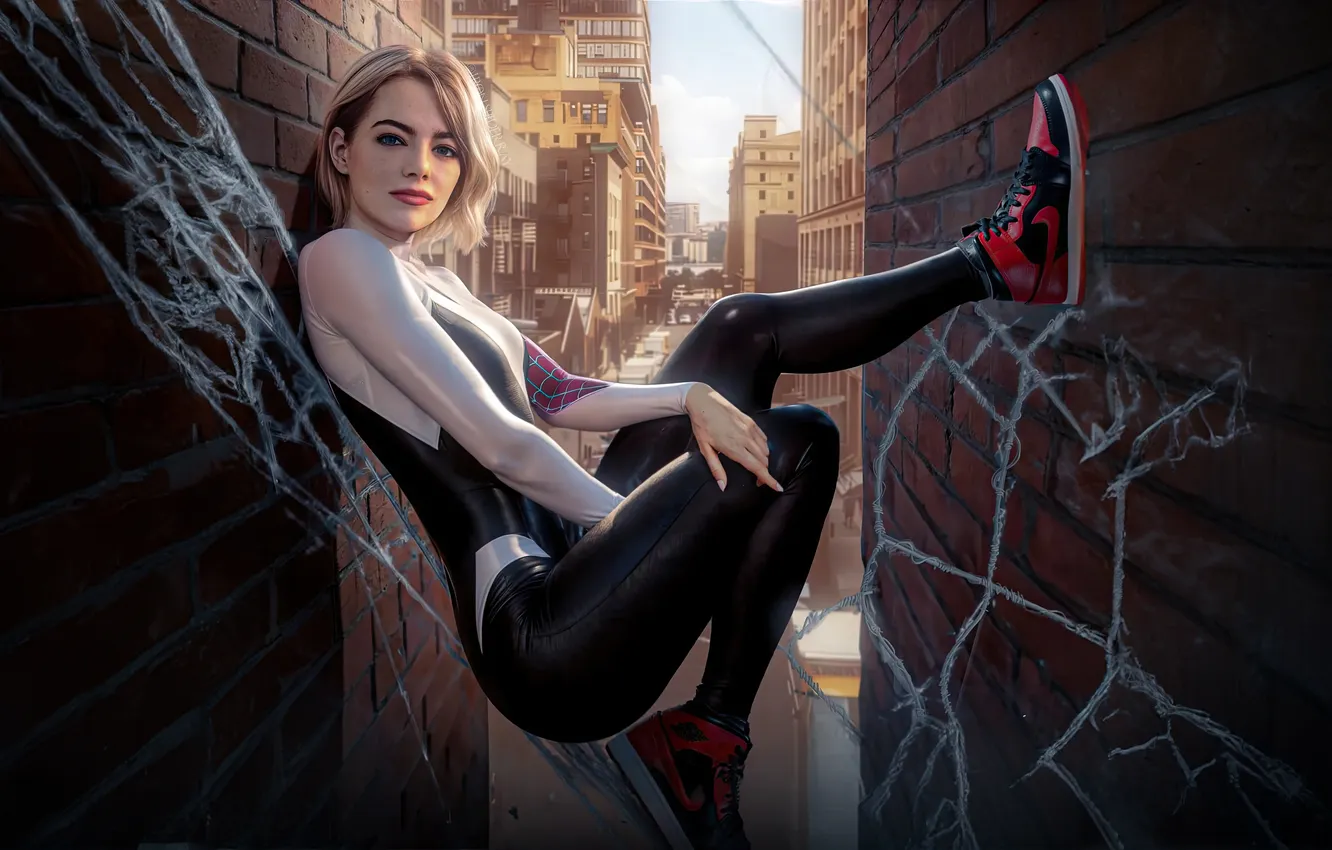 Photo wallpaper Superheroes, Gwen Stacy, Courage