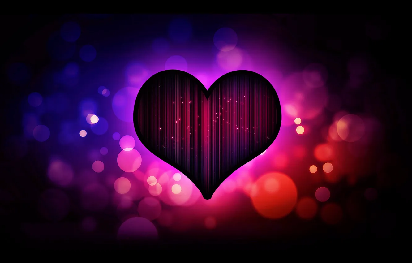 Photo wallpaper purple, love, heart, dark