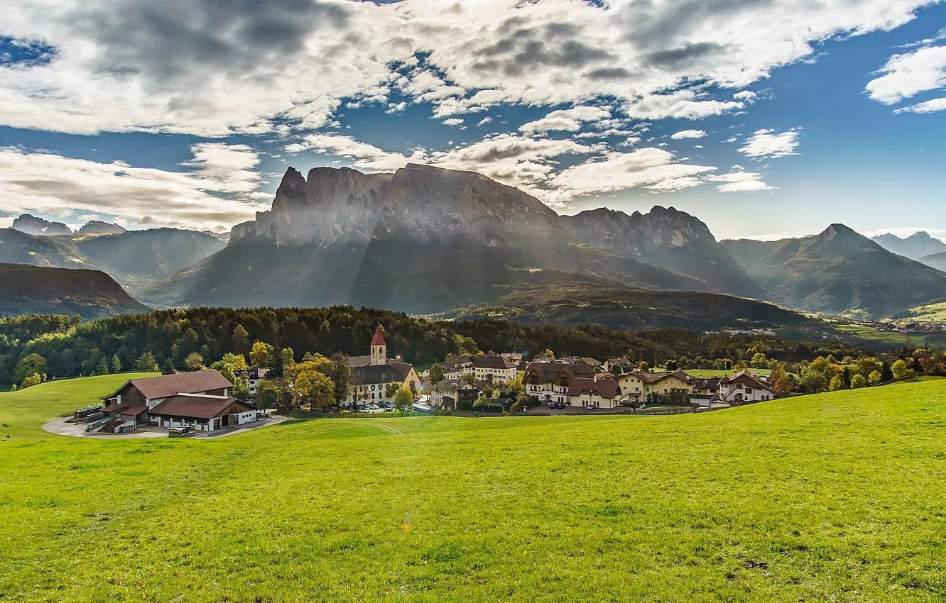 Photo wallpaper the sky, clouds, mountains, Alps, Italy