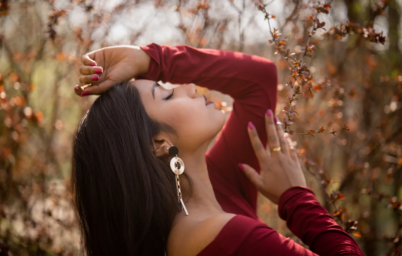 Photo wallpaper girl, nature, Sally