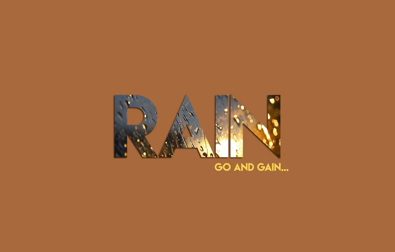 Photo wallpaper text, rain, words, saying