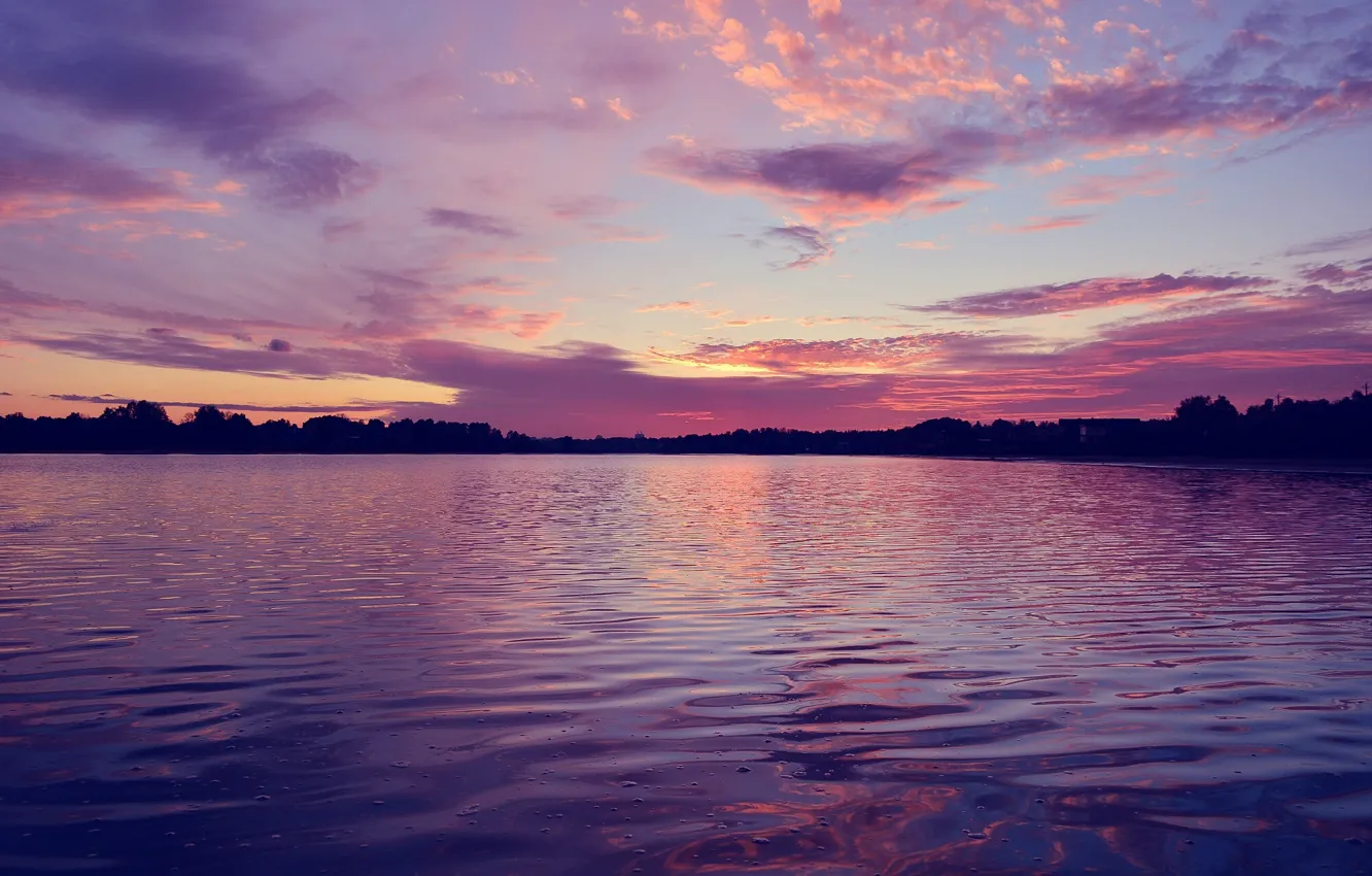 Photo wallpaper sea, summer, the sky, water, sunset, pink, Vasil Anders