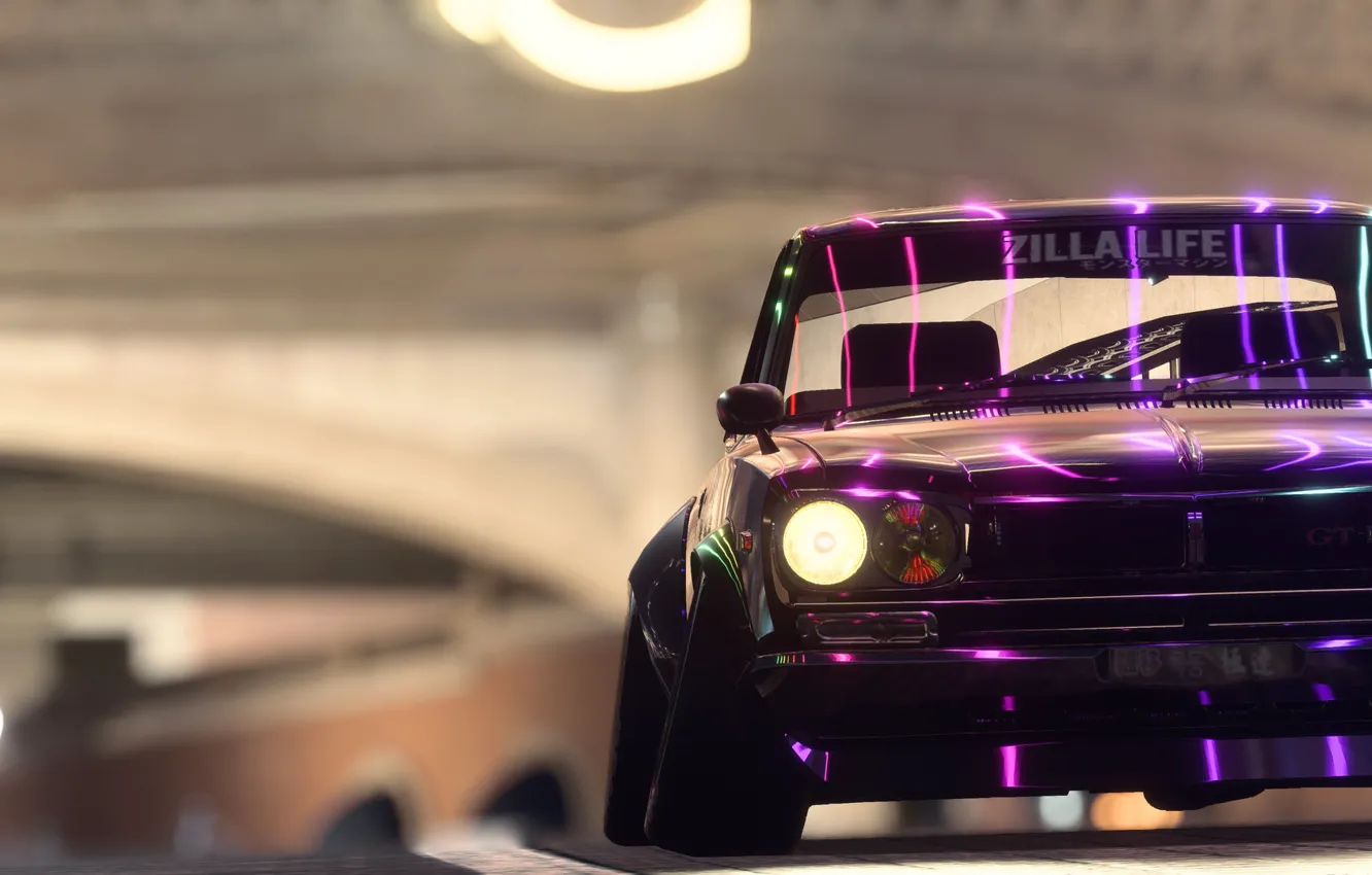 Photo wallpaper machine, rendering, GT-R, skyline, nfs, Nissan Skyline, Concept Art, Nissan Skyline GT-R