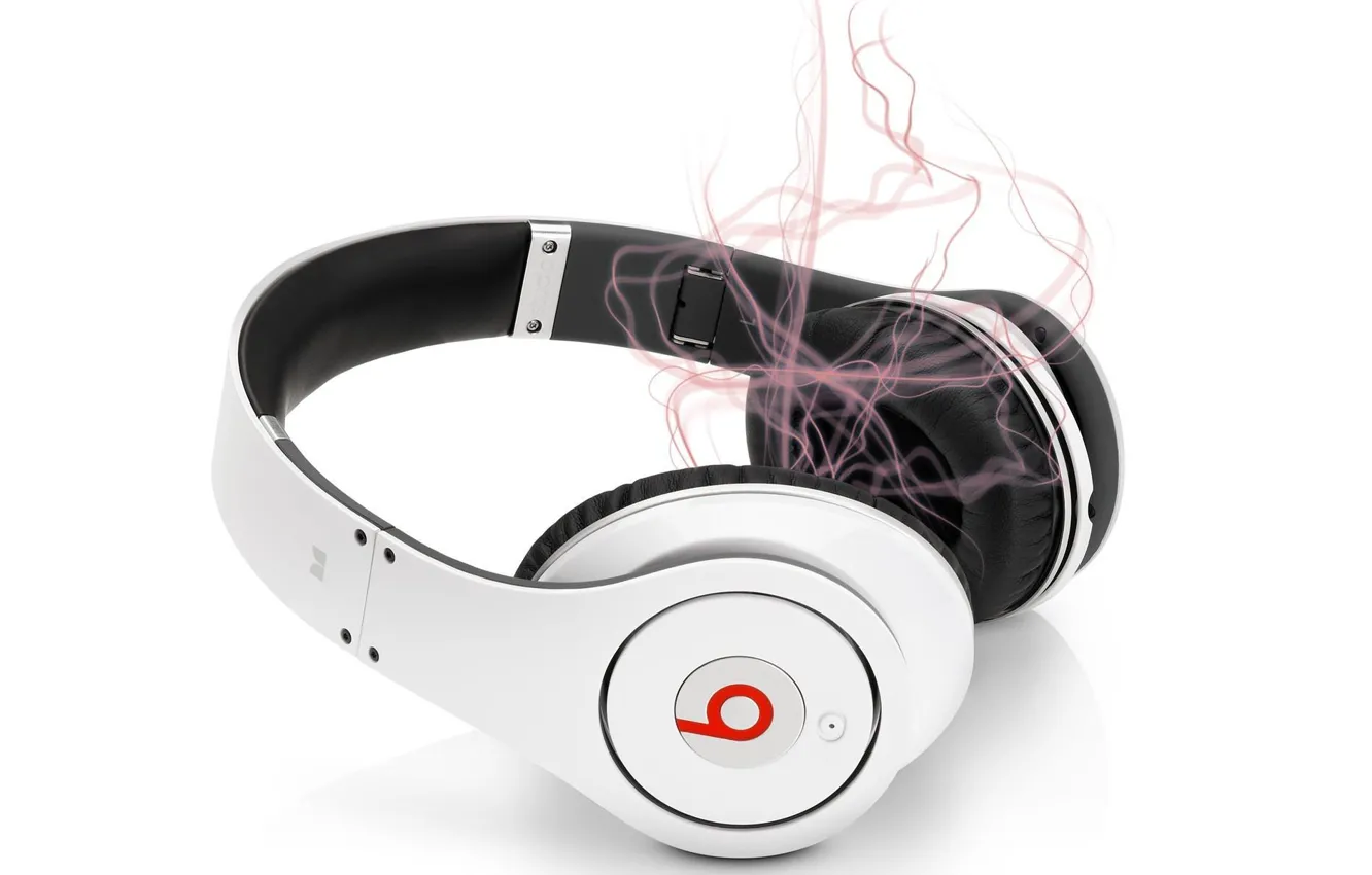 Photo wallpaper headphones, white background, headphones, beats