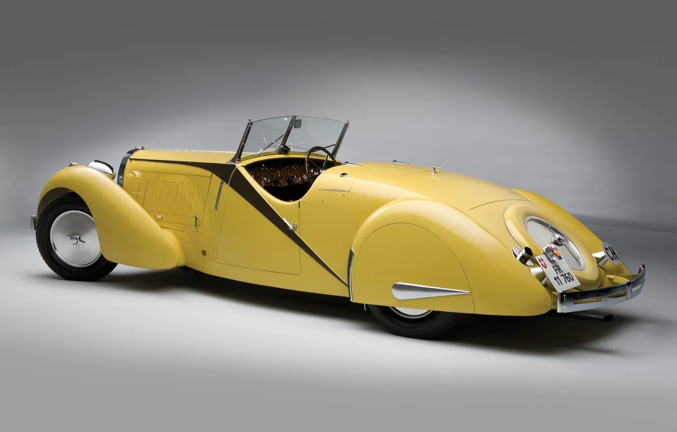 Photo wallpaper Bugatti, Classic, Chrome, 1935, Classic car, Gran Turismo, Type 57, Bugatti Type 57 Grand Raid …