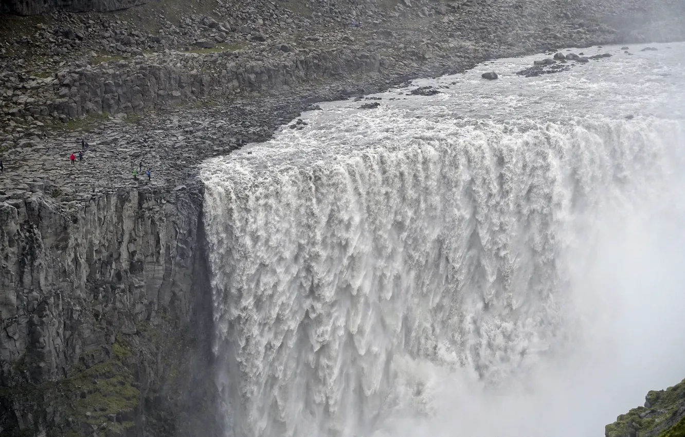 Photo wallpaper waterfall, Iceland, Dettifoss