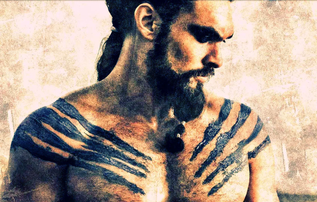Photo wallpaper Game of Thrones, Khal Drogo, Jason Momoa, HBO, tv series, Warlord of the Dothraki Tribe, …