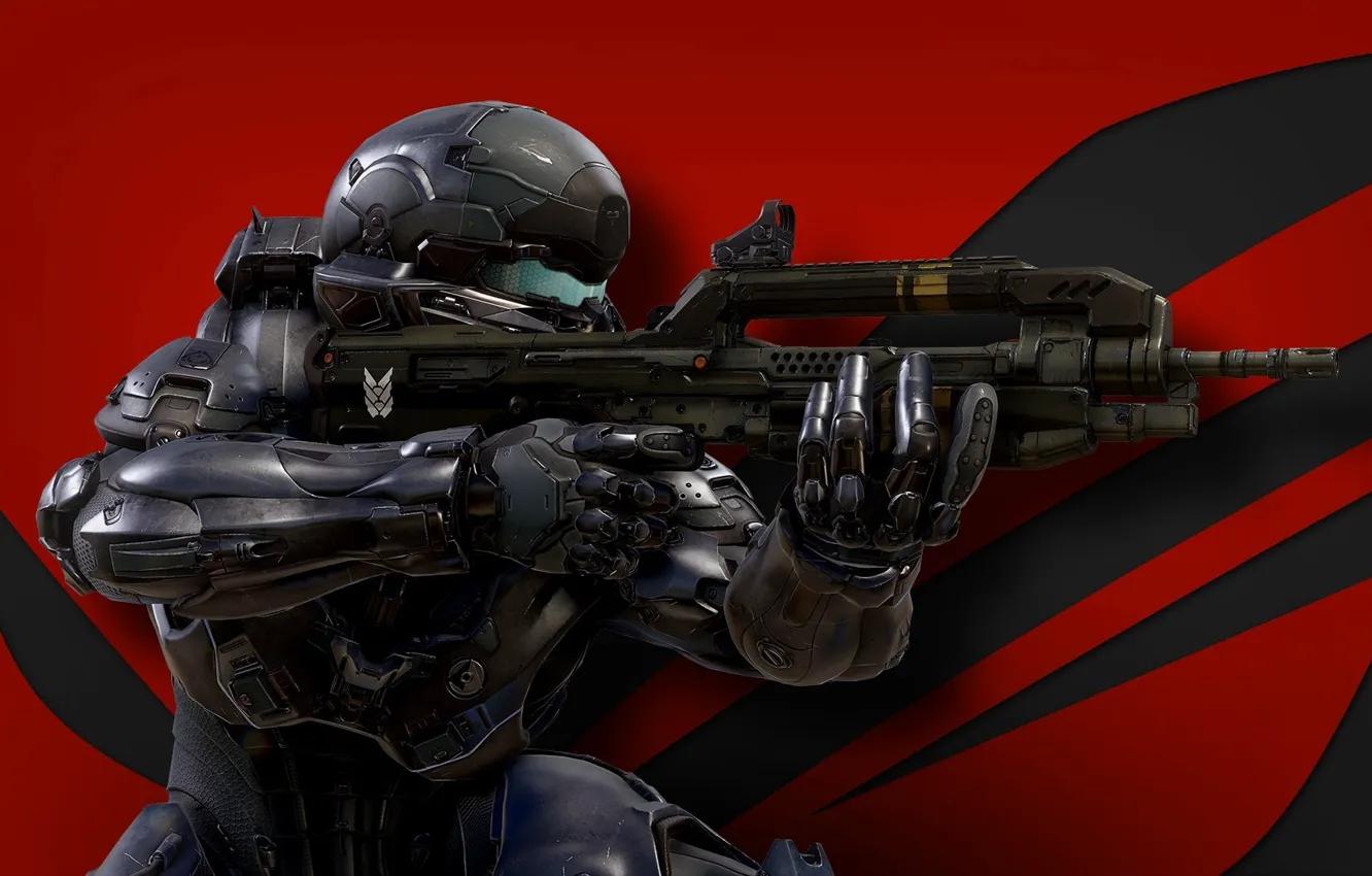 Photo wallpaper Microsoft, wallpaper, gun, Halo, game, soldier, military, weapon