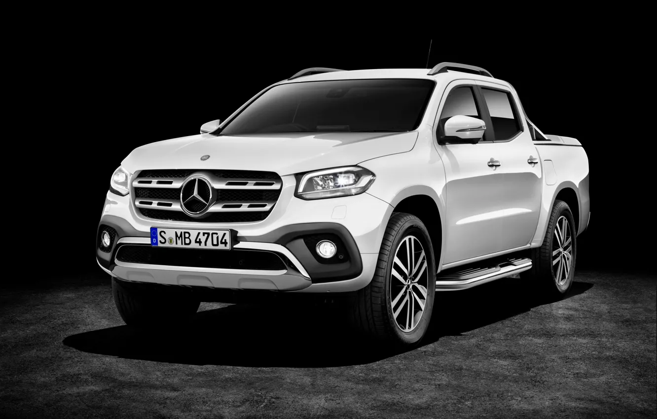 Photo wallpaper white, background, Mercedes-Benz, dark, pickup, 2017, X-Class