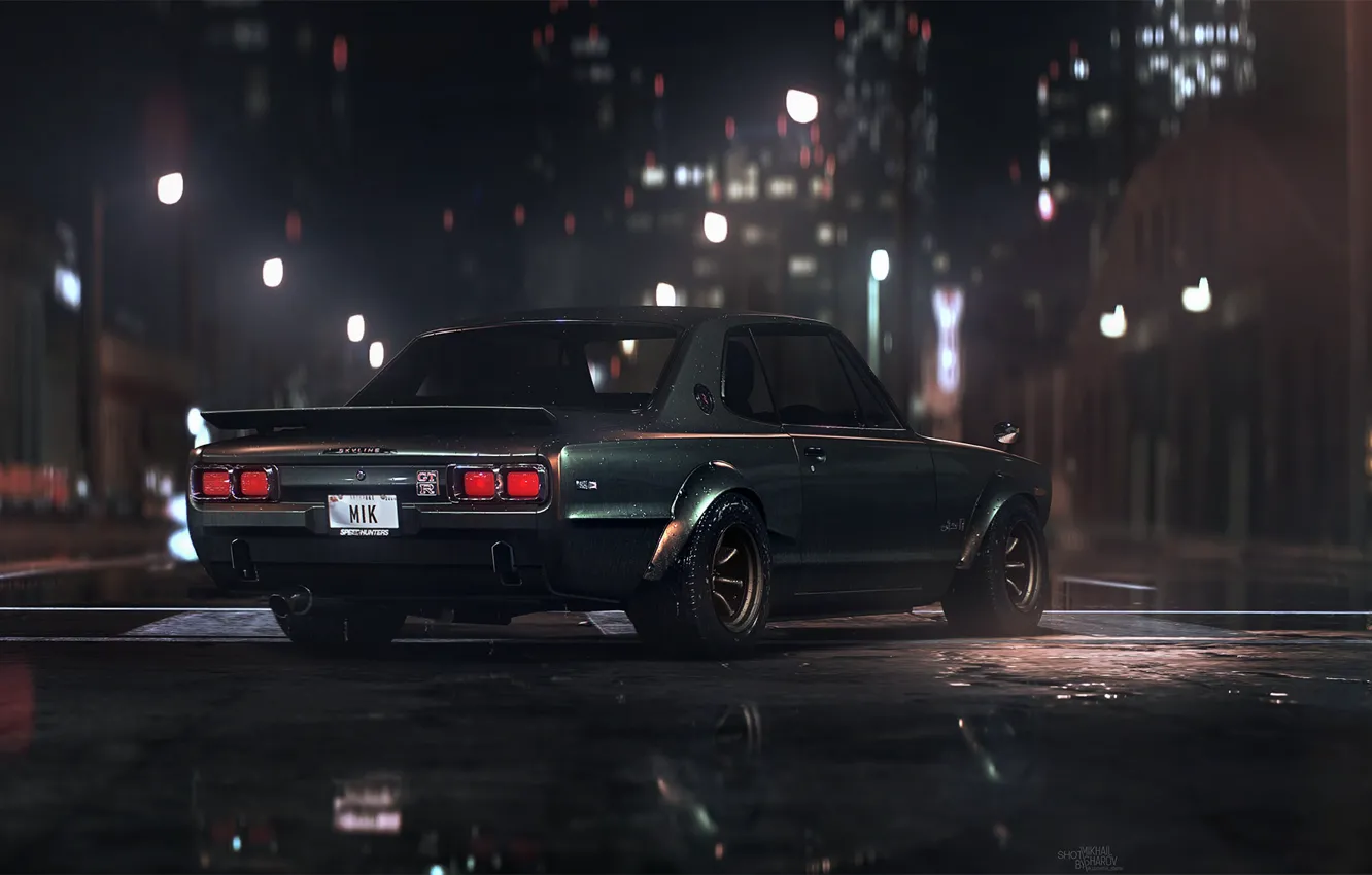 Photo wallpaper Nissan, GT-R, Need for Speed, skyline, Nissan Skyline, Game Art, Mikhail Sharov, Nissan Skyline 2000 …