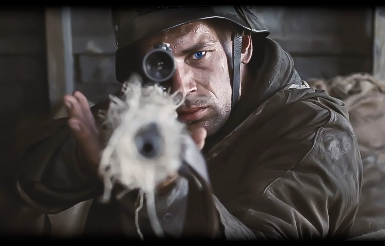 Photo wallpaper war, goal, art, sniper, drama, the Germans, enemies, Saving private Ryan