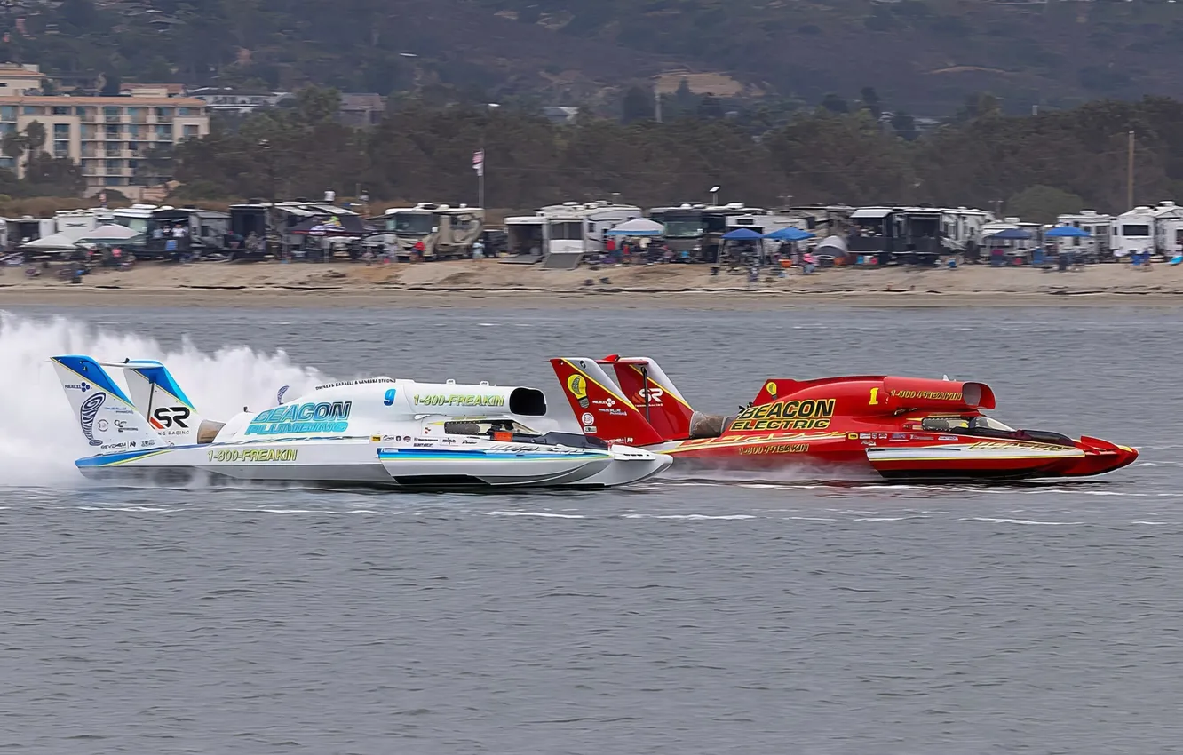 Photo wallpaper race, boat, speed