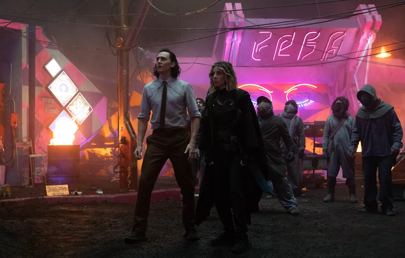 Photo wallpaper Loki, Tom Hiddleston, Marvel Studios, Sylvie, Sophia Di Martino