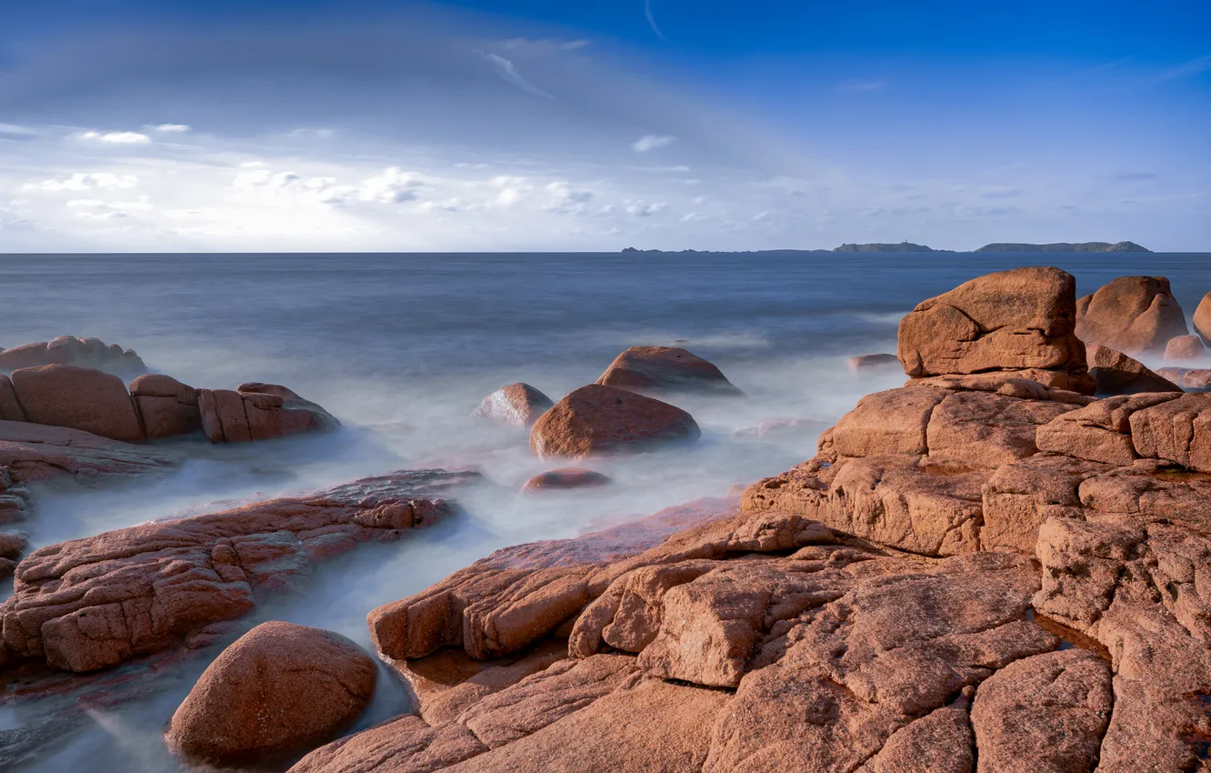 Photo wallpaper sea, rocks, shore