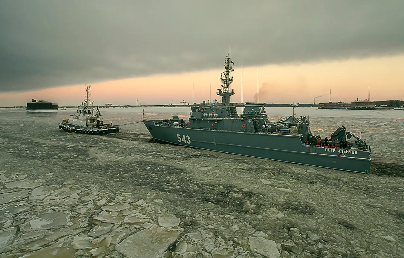 Photo wallpaper ship, mine, Peter Ilyichev