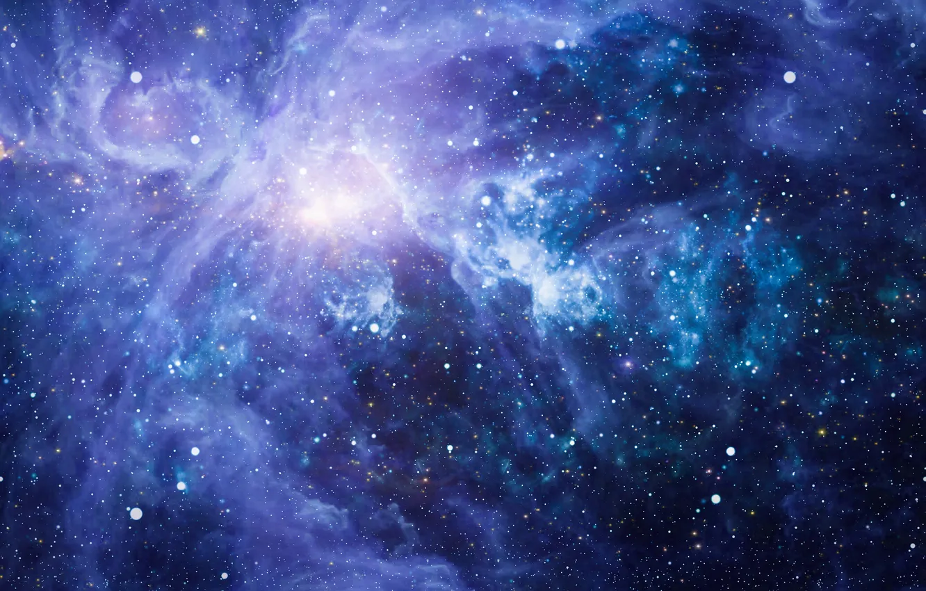 Photo wallpaper space, universe, star, sky, purple, spiral, sparks, Shimmer