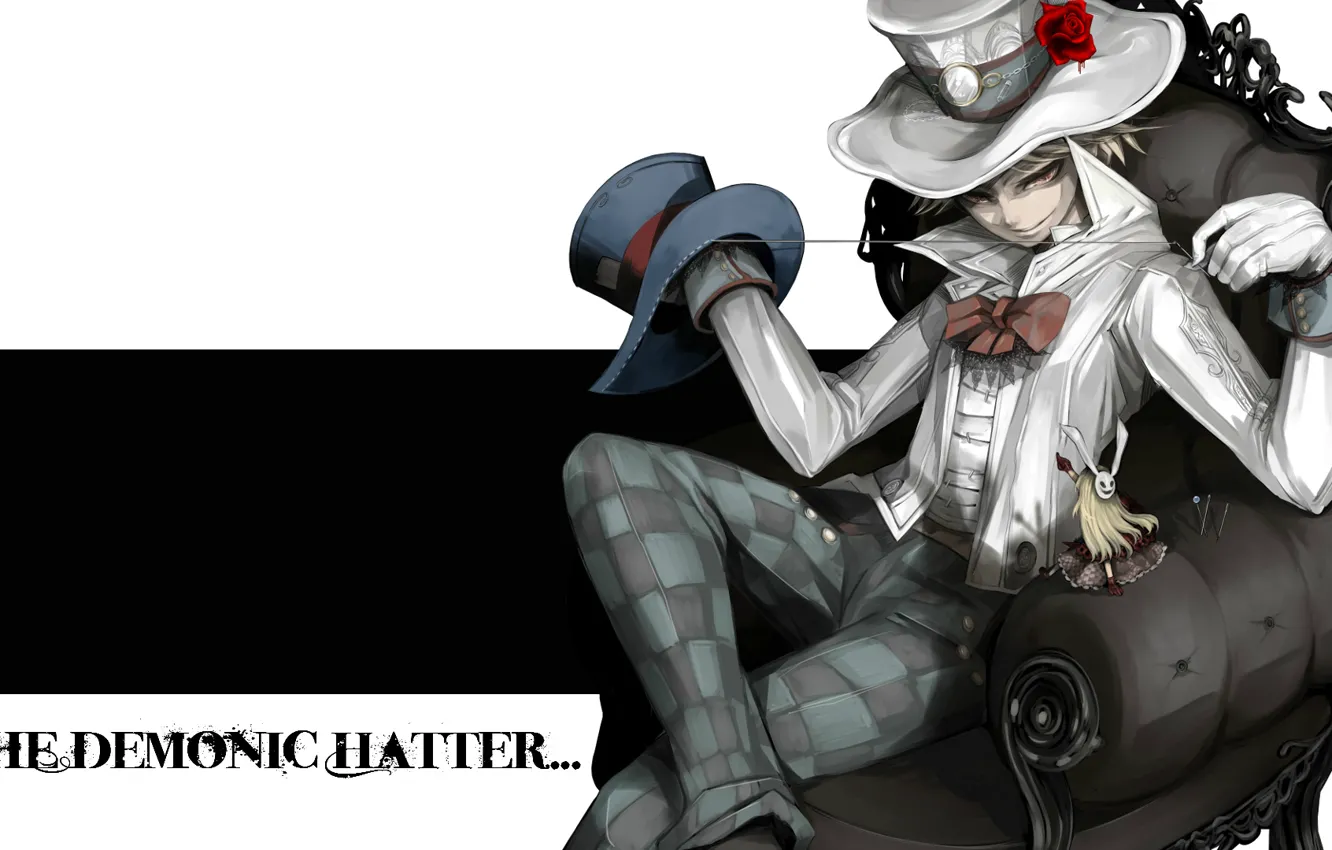 Photo wallpaper needles, chair, Alice, Alice in Wonderland, Hatter, the demonic hatter