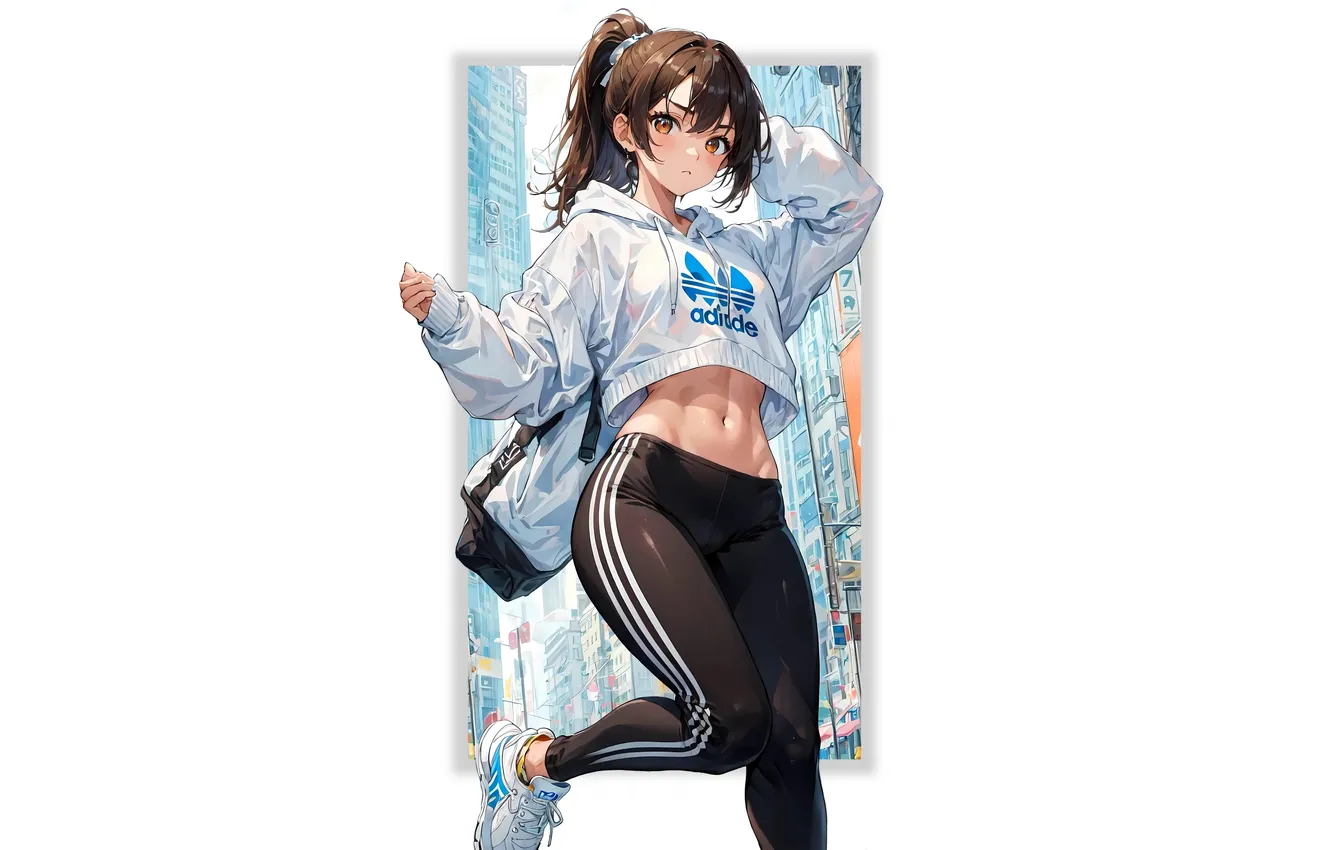 Photo wallpaper girl, hot, sexy, hot girl, anime, pretty, brunette, babe