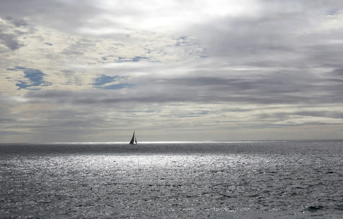 Photo wallpaper sea, the sky, sail