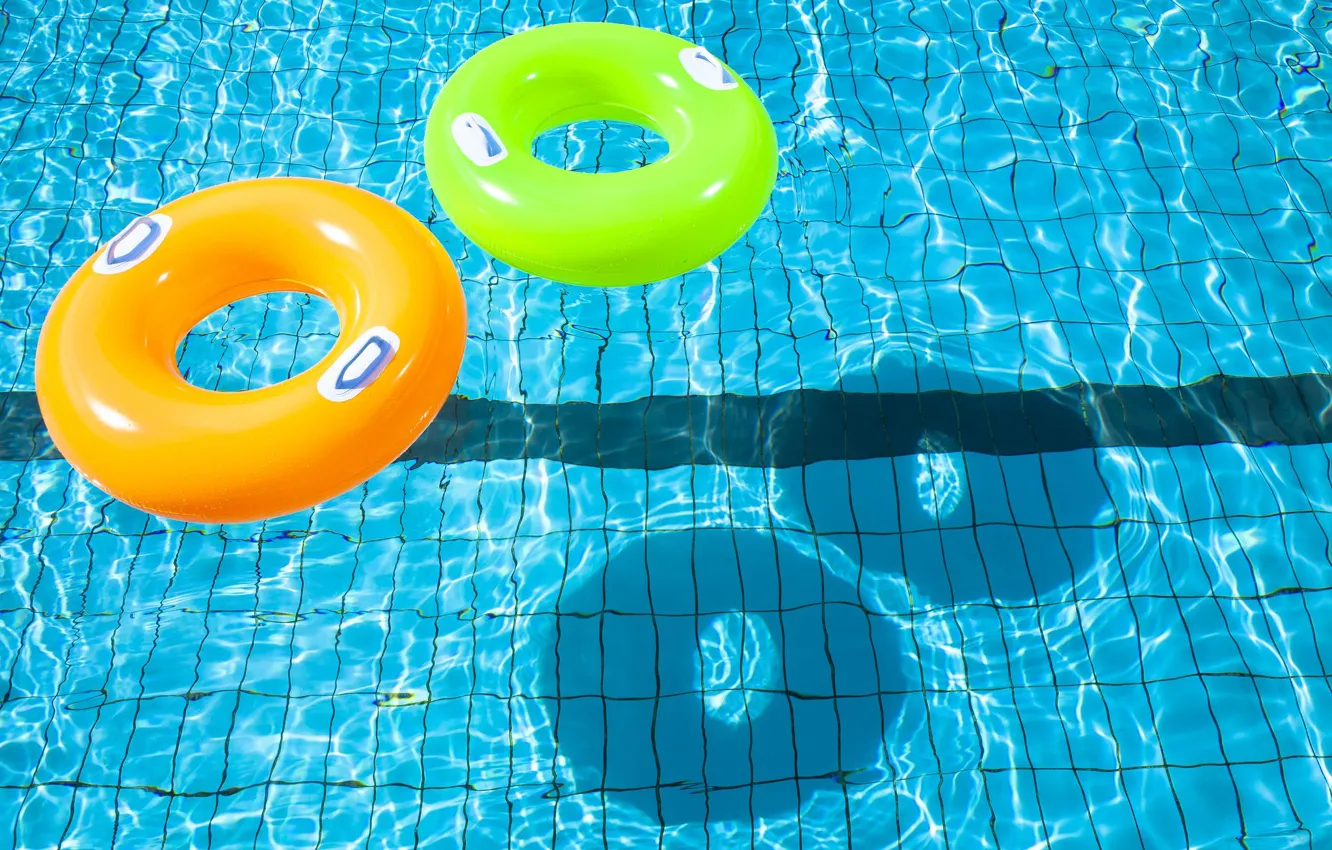 Photo wallpaper water, round, pool, lifesaver