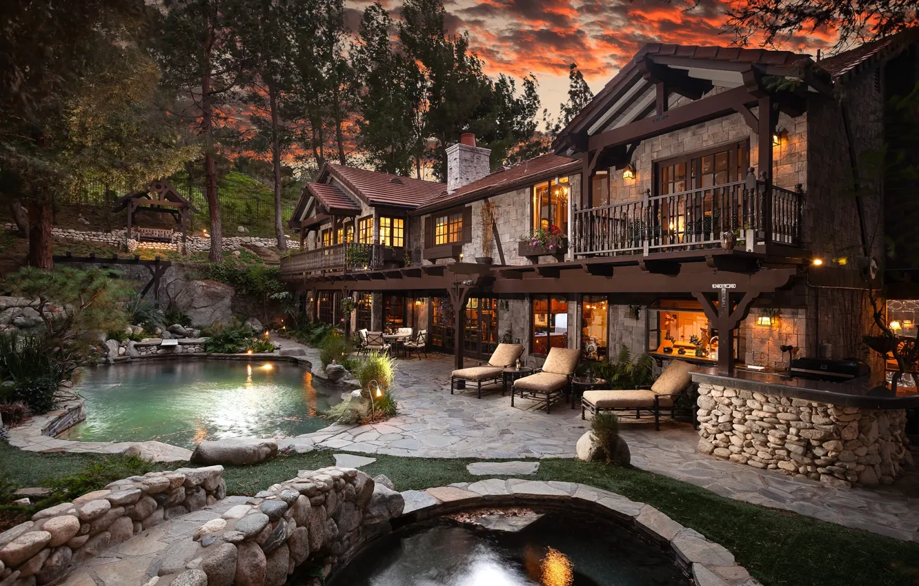 Photo wallpaper dream, home, pool