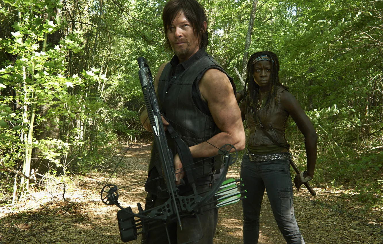 Photo wallpaper forest, the series, crossbow, The Walking Dead, The walking dead, Norman Reedus, Norman Reedus, Daryl …