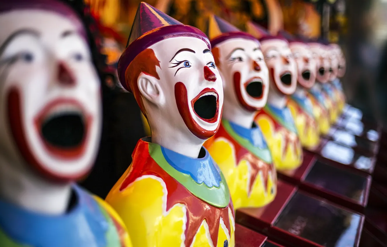 Photo wallpaper background, clown, figures