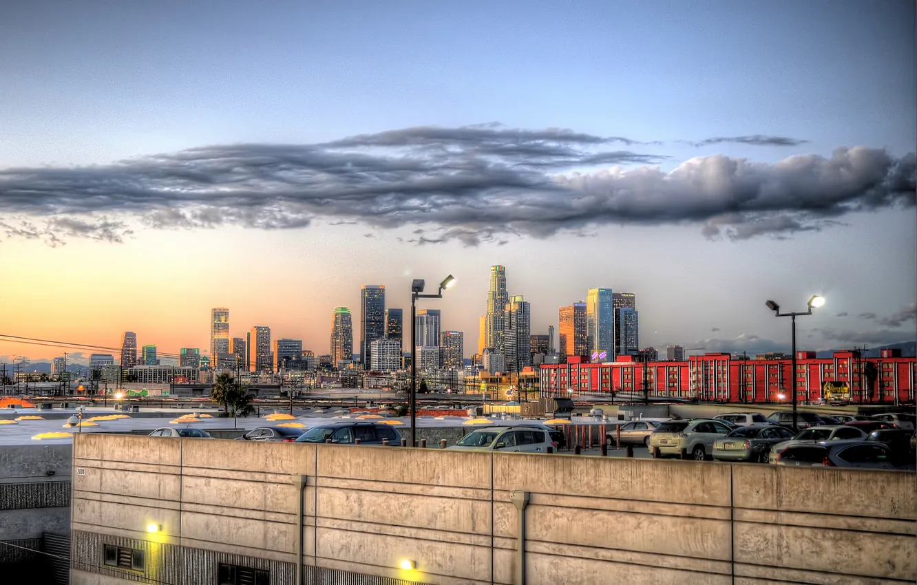 Photo wallpaper city, HDR, Los Angeles, Downtown